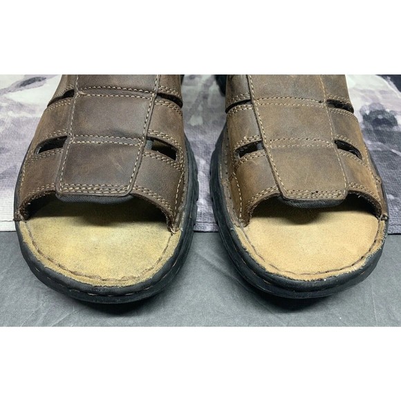 Skechers Men's Brown Leather Gladiator Fisherman Sandals 60395 Size 10 - Picture 6 of 13